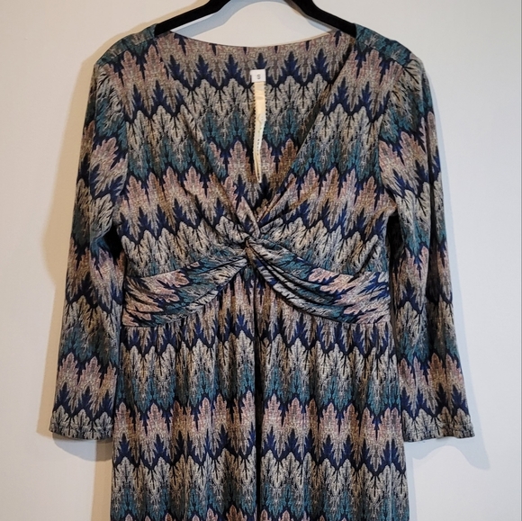 Uncle Frank USA Chevron Zig Zag Multicolor Knit Midi Dress Sz S - Picture 12 of 12